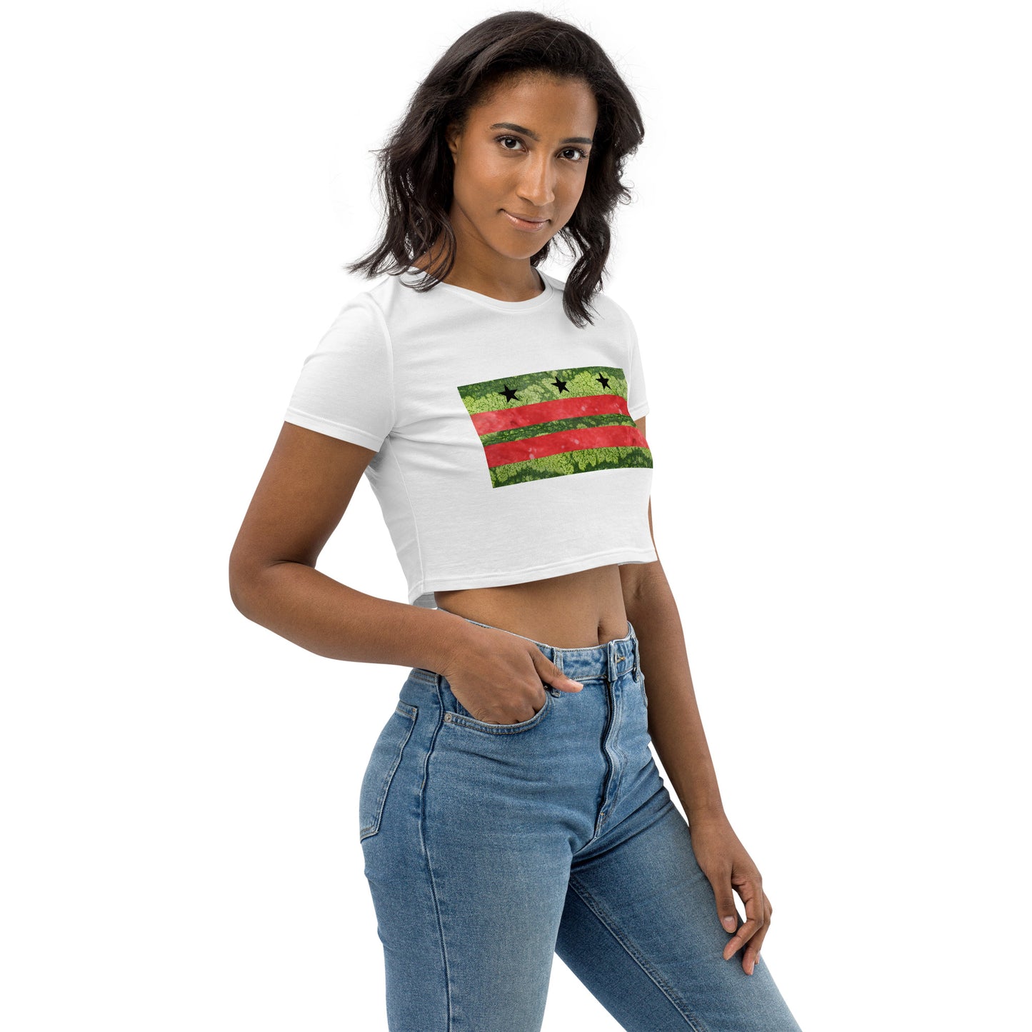 Watermelon DC Flag Organic Crop Top